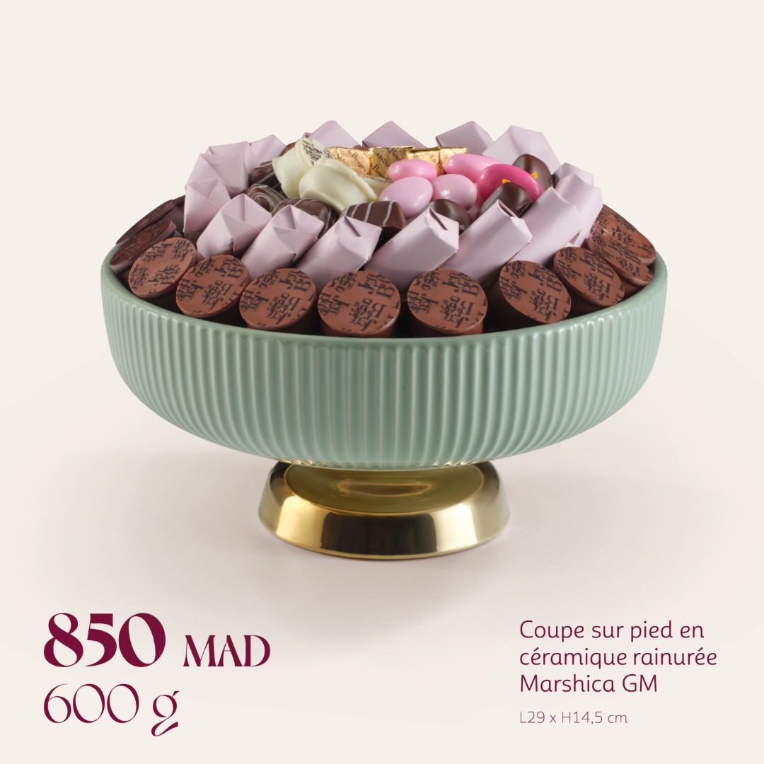 Coupe sur pied en céramique rainurée Marshica